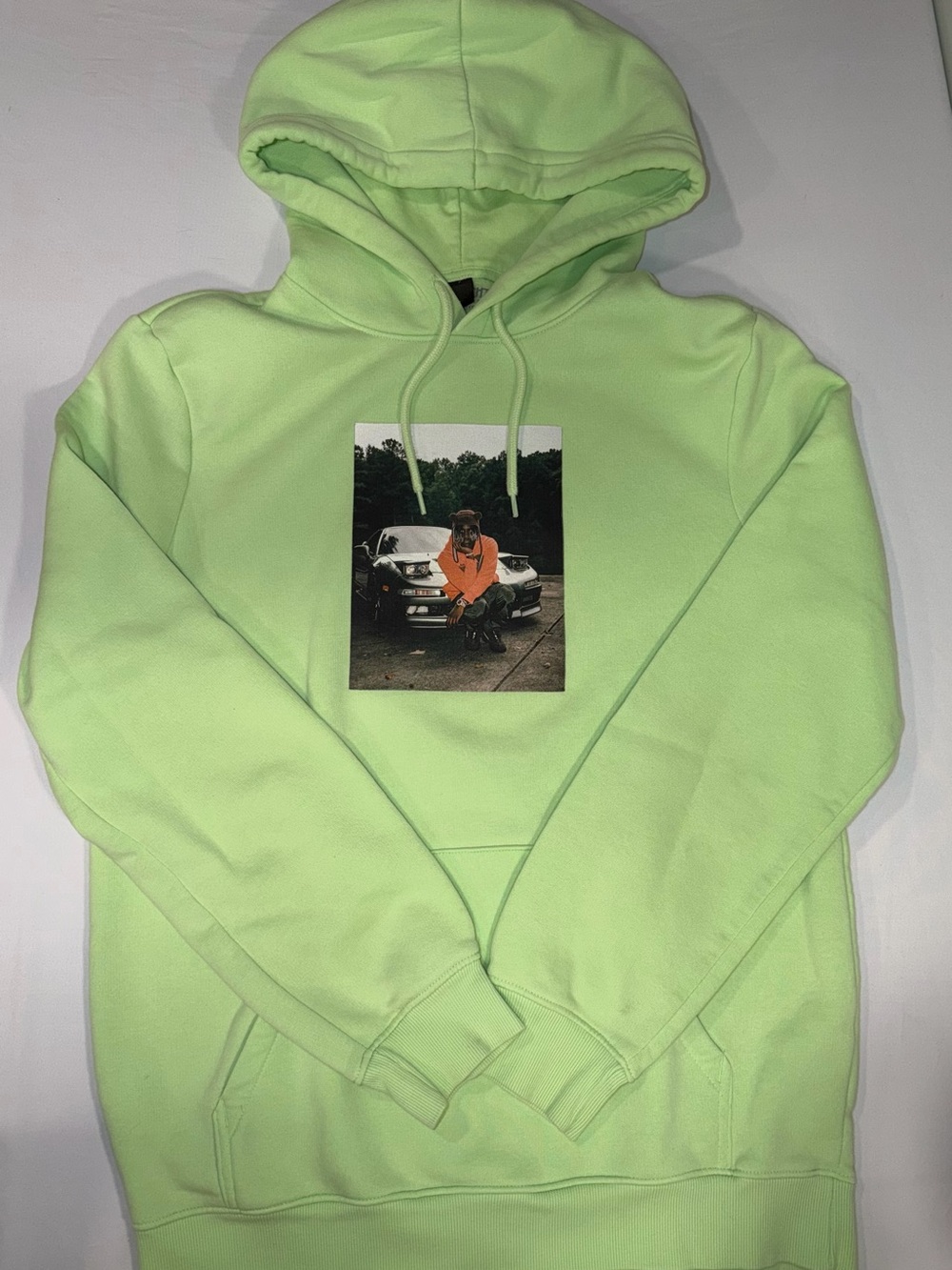 Unisex Lil Yachty H&M Neon Lime Graphic Pullover Hoodie - Hooded Sweatshirt